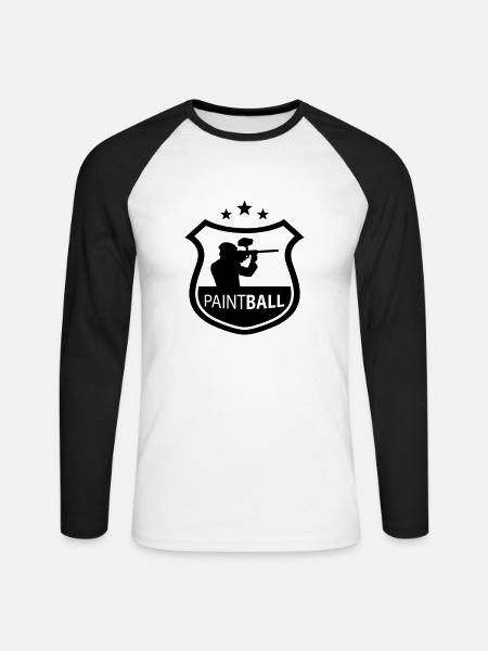 paintball - Unisex Baseballshirt langarm - Weiß/Schwarz