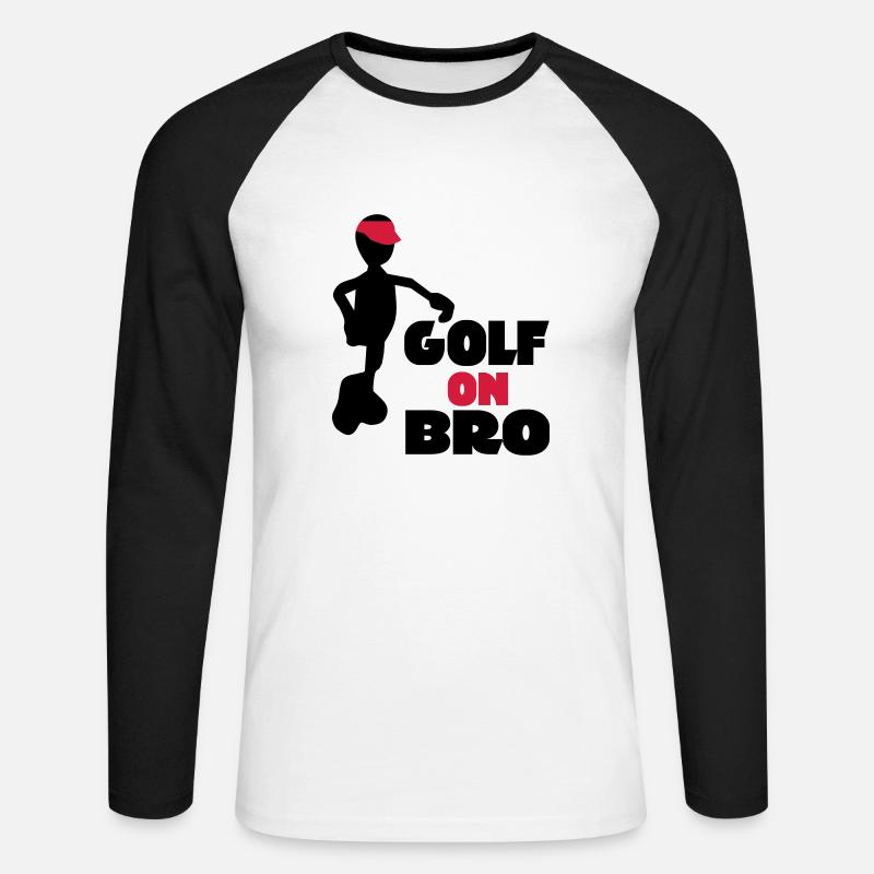 golf - Unisex Baseballshirt langarm - Weiß/Schwarz
