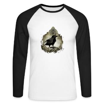 Raven - T-shirt baseball manches longues Homme - blanc/noir - Devant - Nik (191cm)