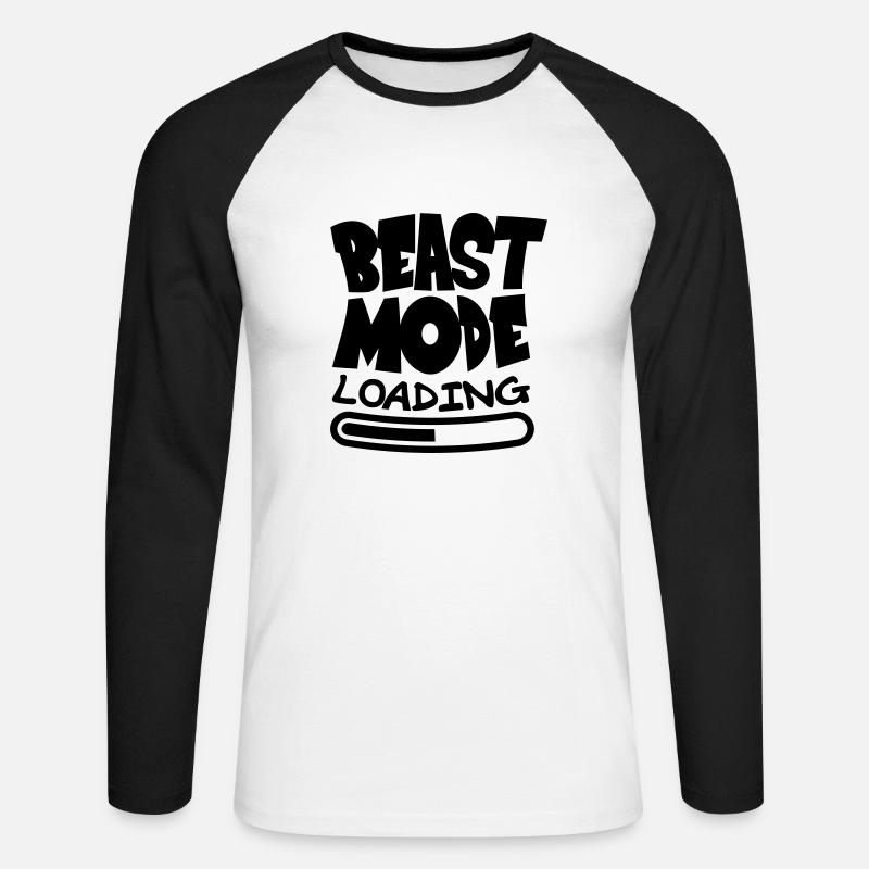 Beast ModeLoading Design - Unisex Long Sleeve Baseball T-Shirt - white/black