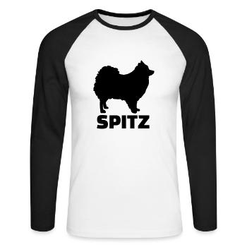 Spitz - Unisex Baseballshirt langarm - Weiß/Schwarz - Vorne - Nik (191cm)
