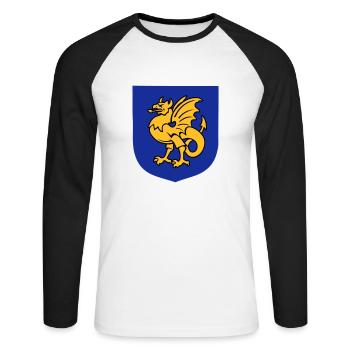 fantasy creature griffin drawing Bornholm - Unisex Long Sleeve Baseball T-Shirt - white/black - Front - Nik (191cm)