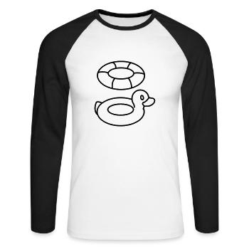 surveillant de baignade - T-shirt baseball manches longues Homme - blanc/noir - Devant - Nik (191cm)