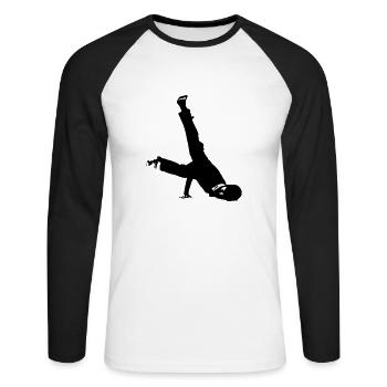urban dance - Unisex Long Sleeve Baseball T-Shirt - white/black - Front - Nik (191cm)