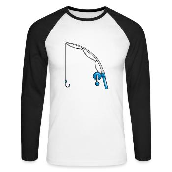 bébé enfant de pêche - T-shirt baseball manches longues Homme - blanc/noir - Devant - Nik (191cm)