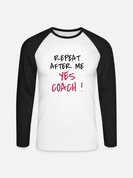 Coach / Coaching / Trainer / Sport - Unisex Baseballshirt langarm - Weiß/Schwarz