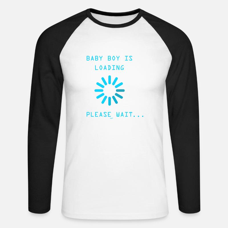 Baby Boy loading - Unisex Baseballshirt langarm - Weiß/Schwarz