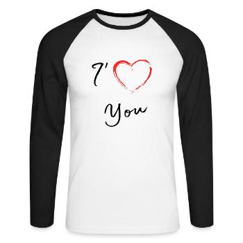 I love you - Unisex Long Sleeve Baseball T-Shirt - white/black - Front - Nik (191cm)