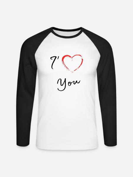 ich liebe dich - Unisex Baseballshirt langarm - Weiß/Schwarz