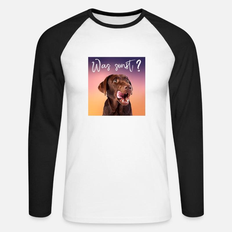 Was sonst brauner Labrador - Unisex Baseballshirt langarm - Weiß/Schwarz
