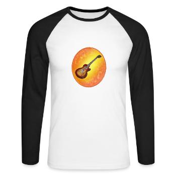 Guitare E - T-shirt baseball manches longues Homme - blanc/noir - Devant - Nik (191cm)