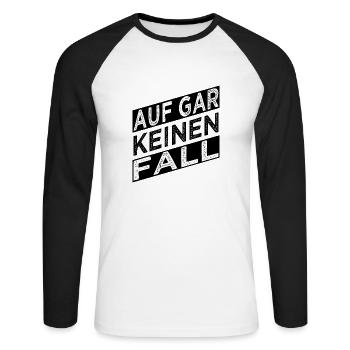 geburtstagsgeschenk humor lieben statement bday - Unisex Baseballshirt langarm - Weiß/Schwarz - Vorne - Nik (191cm)