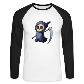 Little Death - Unisex Long Sleeve Baseball T-Shirt - white/black - Front - Nik (191cm)