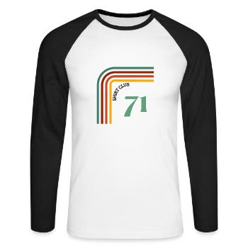 SHIRT CLUB Retro - Unisex Baseballshirt langarm - Weiß/Schwarz - Vorne - Nik (191cm)