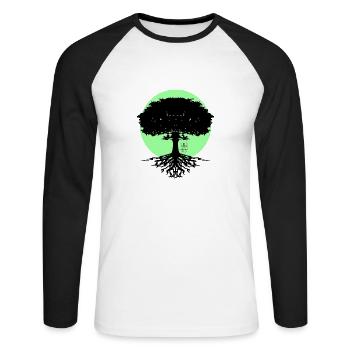 Girl rocks on the tree - Unisex Long Sleeve Baseball T-Shirt - white/black - Front - Nik (191cm)
