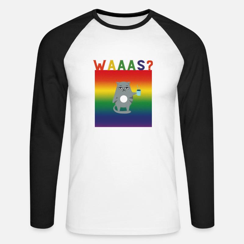 Waaas - Unisex Baseballshirt langarm - Weiß/Schwarz