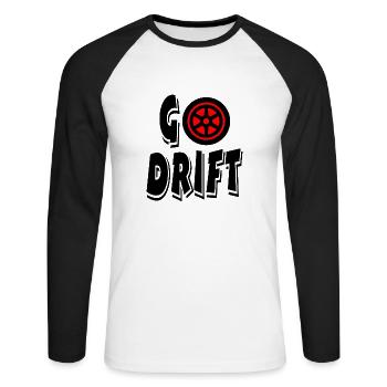 Auto - Unisex Baseballshirt langarm - Weiß/Schwarz - Vorne - Nik (191cm)