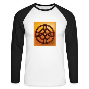 celtic cross - Unisex Long Sleeve Baseball T-Shirt - white/black - Front - Nik (191cm)