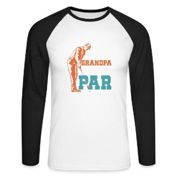 Best Grandpa By Par Golfing Golf - Unisex Long Sleeve Baseball T-Shirt - white/black - Front - Nik (191cm)