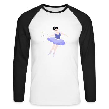 Ballerina Mädchen 4 - Unisex Baseballshirt langarm - Weiß/Schwarz - Vorne - Nik (191cm)