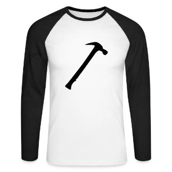 marteau - T-shirt baseball manches longues Homme - blanc/noir - Devant - Nik (191cm)