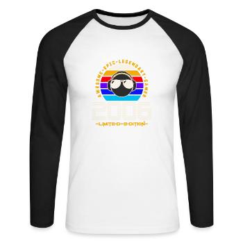 2006 - Unisex Baseballshirt langarm - Weiß/Schwarz - Vorne - Nik (191cm)
