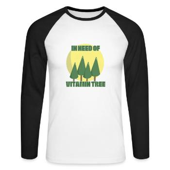 Vitamin Tree - Unisex Long Sleeve Baseball T-Shirt - white/black - Front - Nik (191cm)