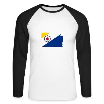 Bonaire - Kralendijk - Karibik - Dutch Caribbean - Unisex Long Sleeve Baseball T-Shirt - white/black - Front - Nik (191cm)