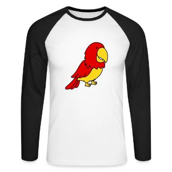parrot - Unisex Long Sleeve Baseball T-Shirt - white/black - Front - Nik (191cm)