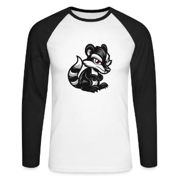 skunk - Unisex Long Sleeve Baseball T-Shirt - white/black - Front - Nik (191cm)