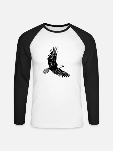 Eagle - Unisex Long Sleeve Baseball T-Shirt - white/black