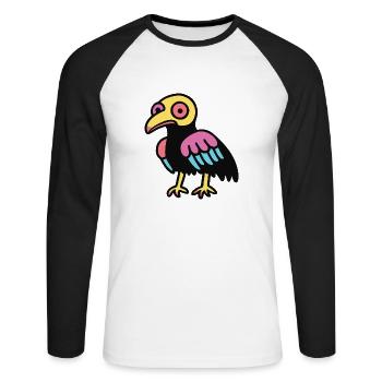 Harpy Bird Halloween Animal - Unisex Long Sleeve Baseball T-Shirt - white/black - Front - Nik (191cm)