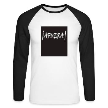 AFUERA - Unisex Baseballshirt langarm - Weiß/Schwarz - Vorne - Nik (191cm)