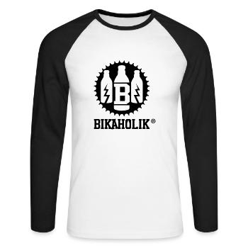 BKH Classic 2 - Unisex Baseballshirt langarm - Weiß/Schwarz - Vorne - Nik (191cm)