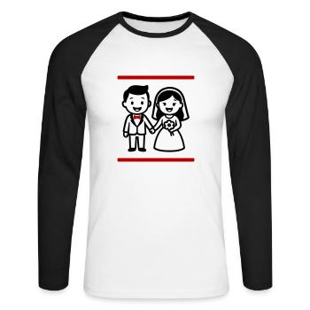 Married couple wedding - Unisex Long Sleeve Baseball T-Shirt - white/black - Front - Nik (191cm)