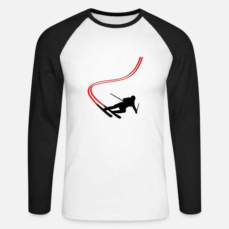 sci - Maglia da baseball a manica lunga da uomo - bianco/nero