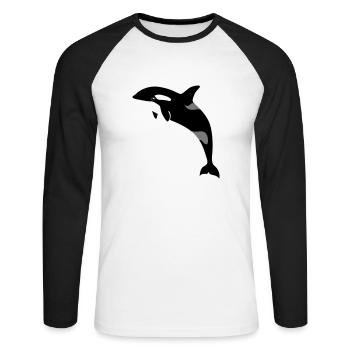 Orca sauter - T-shirt baseball manches longues Homme - blanc/noir - Devant - Nik (191cm)
