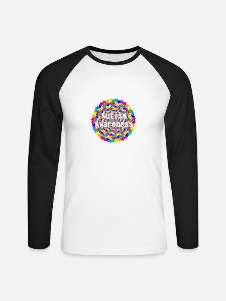 Autism Awareness - Unisex Baseballshirt langarm - Weiß/Schwarz