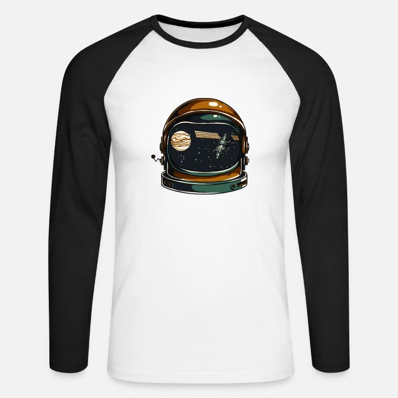 Astronaut perfekte Geschenkidee T-shirt Design - Unisex Baseballshirt langarm - Weiß/Schwarz