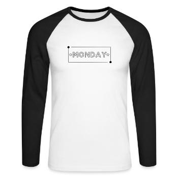mon Design 20 - T-shirt baseball manches longues Homme - blanc/noir - Devant - Nik (191cm)