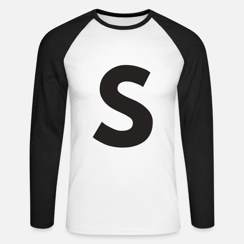 S - Unisex Baseballshirt langarm - Weiß/Schwarz