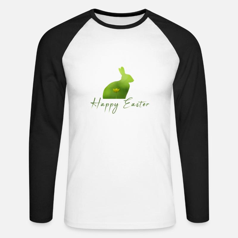 Happy Easter rabbit - Unisex Baseballshirt langarm - Weiß/Schwarz