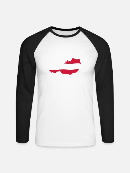 Österreich, Austria - Unisex Long Sleeve Baseball T-Shirt - white/black