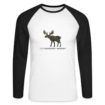 bushcraft carmoflage wildcamping survival wild - Unisex Baseballshirt langarm - Weiß/Schwarz - Vorne - Nik (191cm)