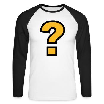point d'interrogation - T-shirt baseball manches longues Homme - blanc/noir - Devant - Nik (191cm)