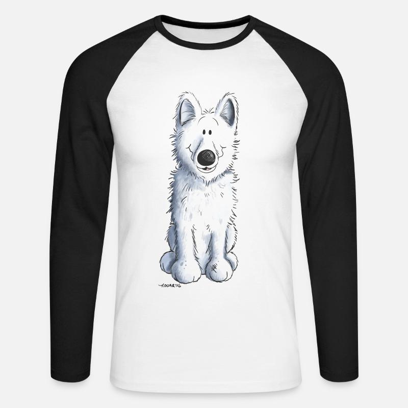 Schweizer Schäferhund - Unisex Baseballshirt langarm - Weiß/Schwarz