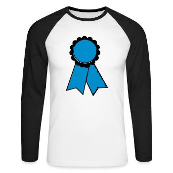cockade - T-shirt baseball manches longues Homme - blanc/noir - Devant - Nik (191cm)