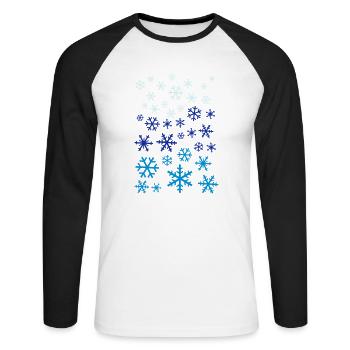 LOTS OF SNOWFLAKES - T-shirt baseball manches longues Homme - blanc/noir - Devant - Nik (191cm)