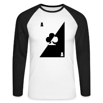 map as black white clover - Unisex Long Sleeve Baseball T-Shirt - white/black - Front - Nik (191cm)