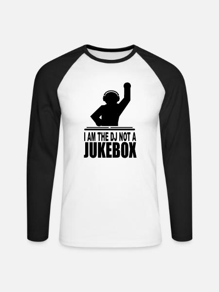 i am the dj not a jukebox - Unisex Baseballshirt langarm - Weiß/Schwarz